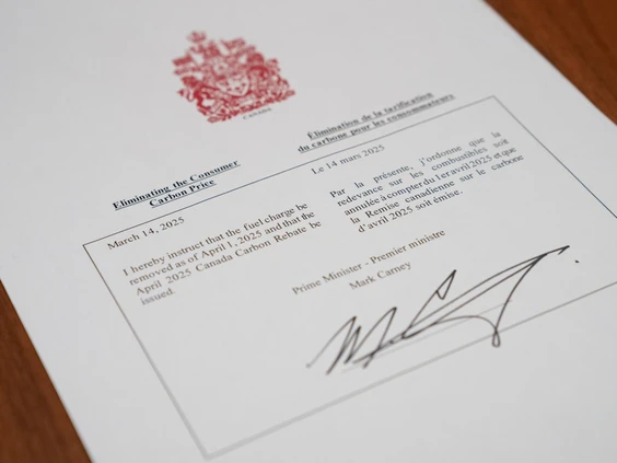 FIRST READING: The 'fake' document at Carney's Trump-style signing ceremony
